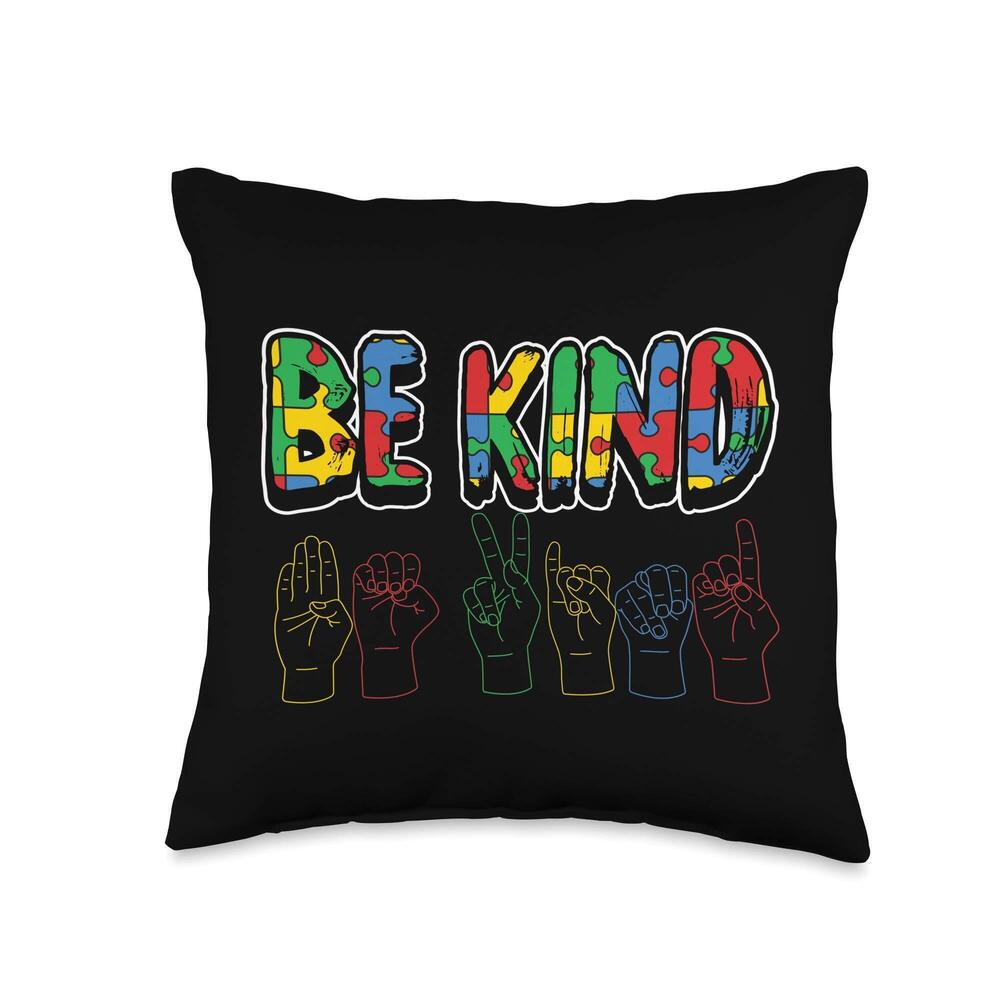 6834 Be Kind Autism Awareness Cute Boys Girls Toddlers Kids Gift Throw